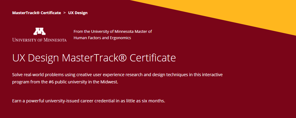 UX design certificate program